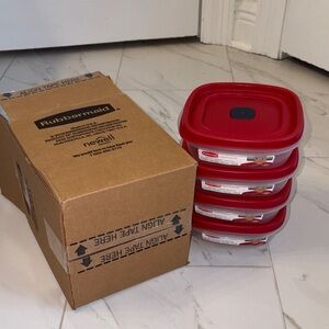 Rubbermaid Red Plastic Food Storage Container Set with Lids